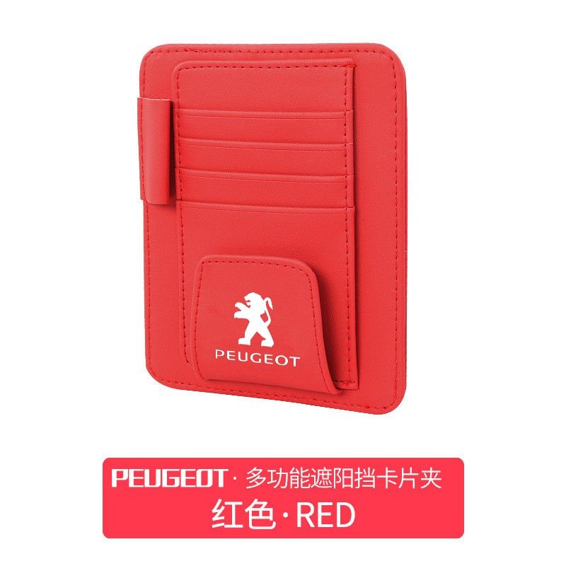 1pc Red Eye Glasses Card Pen Holder Clip Car Styling Car Accessories Sun Visor Sunglasses For 206 207 307 4008 Rcz 5008
