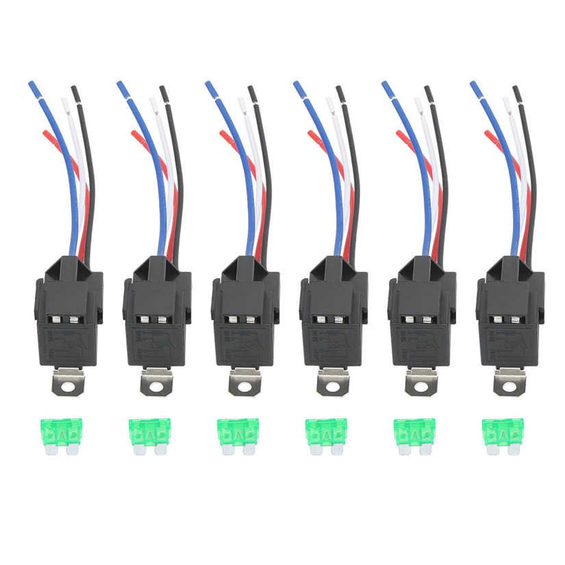 Car Automobile Electronic Relays w/ Safety Fuse Normally Open 30A/12VDC Socket