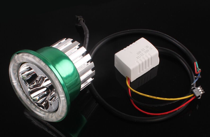 for your motor JCAA601 Motorcycle Angel Eyes LED Headlight Built-in Laser Cannons