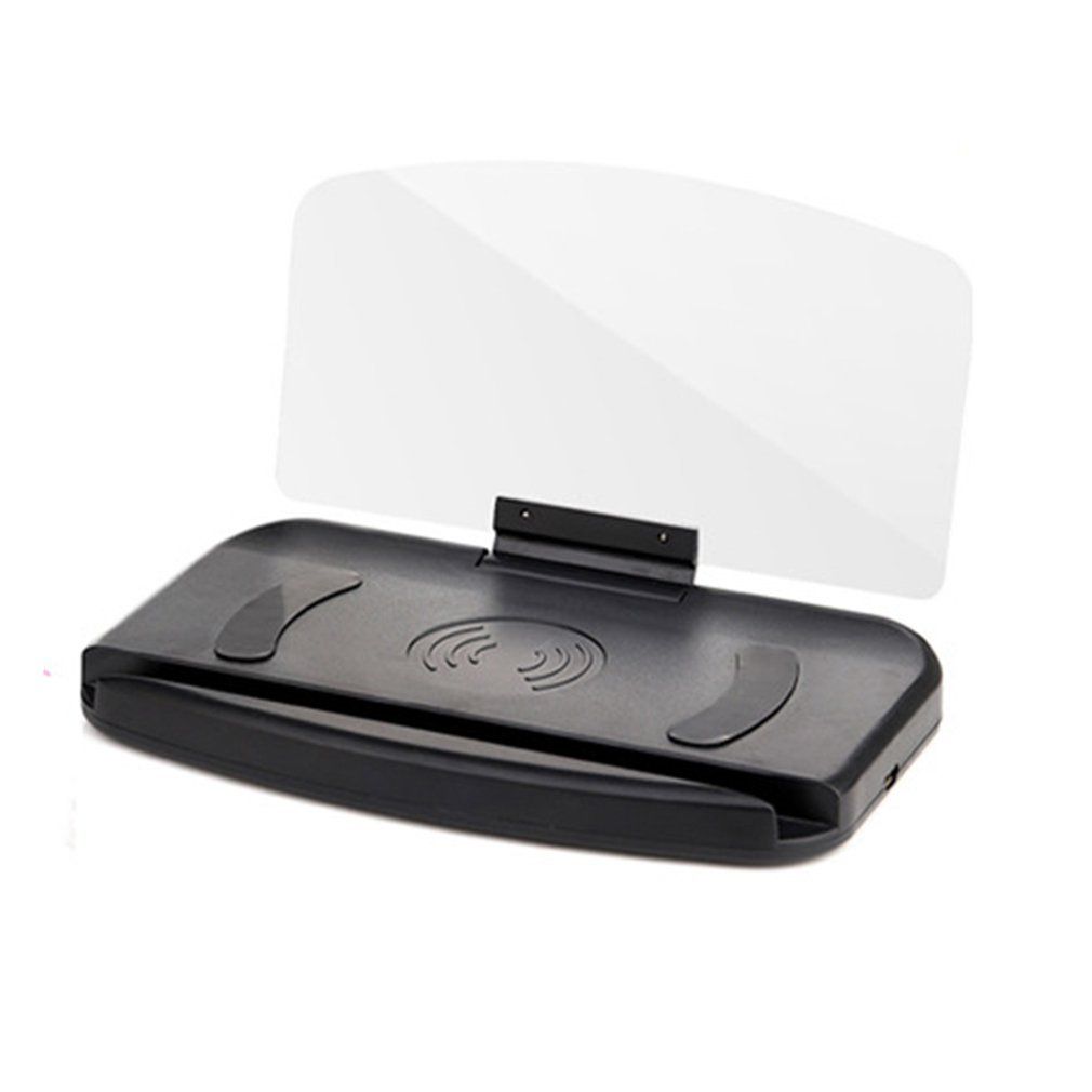 1 Pcs Mobile Phone Bracket Hud Car Navigation Projector Head-Up Display Qi Wireless Charger Car Bracket Black Hud Ordinary Model (Without Wi