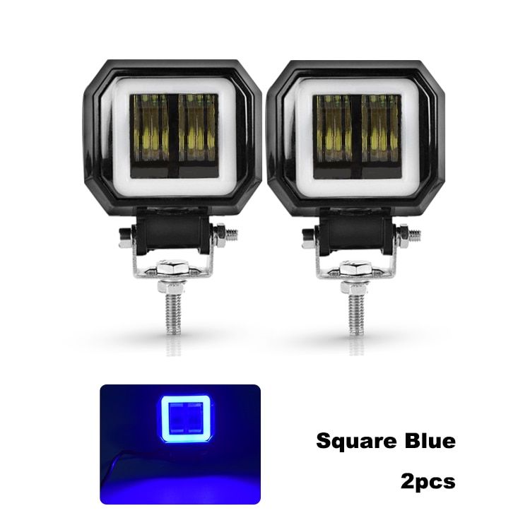 NLpearl 12V 24V Waterproof LED Offroad 20W LED Work Light 6D LED AnEyes Light For SUV ATV Truck Boat 4x4 Motorcycle-1pcs round white