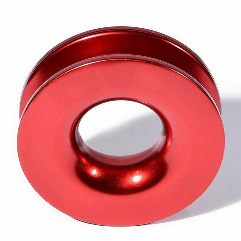 Aluminum RECOVERY RING SNATCH-RING 41000Lb for 3/8 1/2Inch Synthetic Winch Rope RED