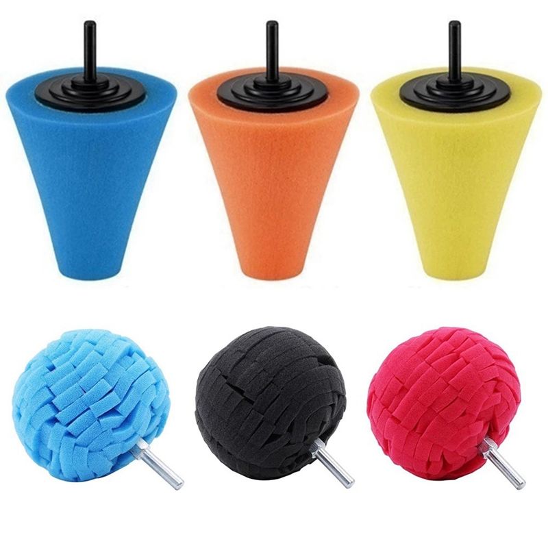 6PCS 3 Inch 8CM Car Care Foam Sponge Polishing Pad Polishing Ball Suitable for Wheel Hub Cover