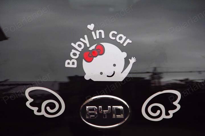 New Cartoon Car Stickers Reflective Vinyl Styling Baby In Car Warming Baby on Board Car Sticker wholesale