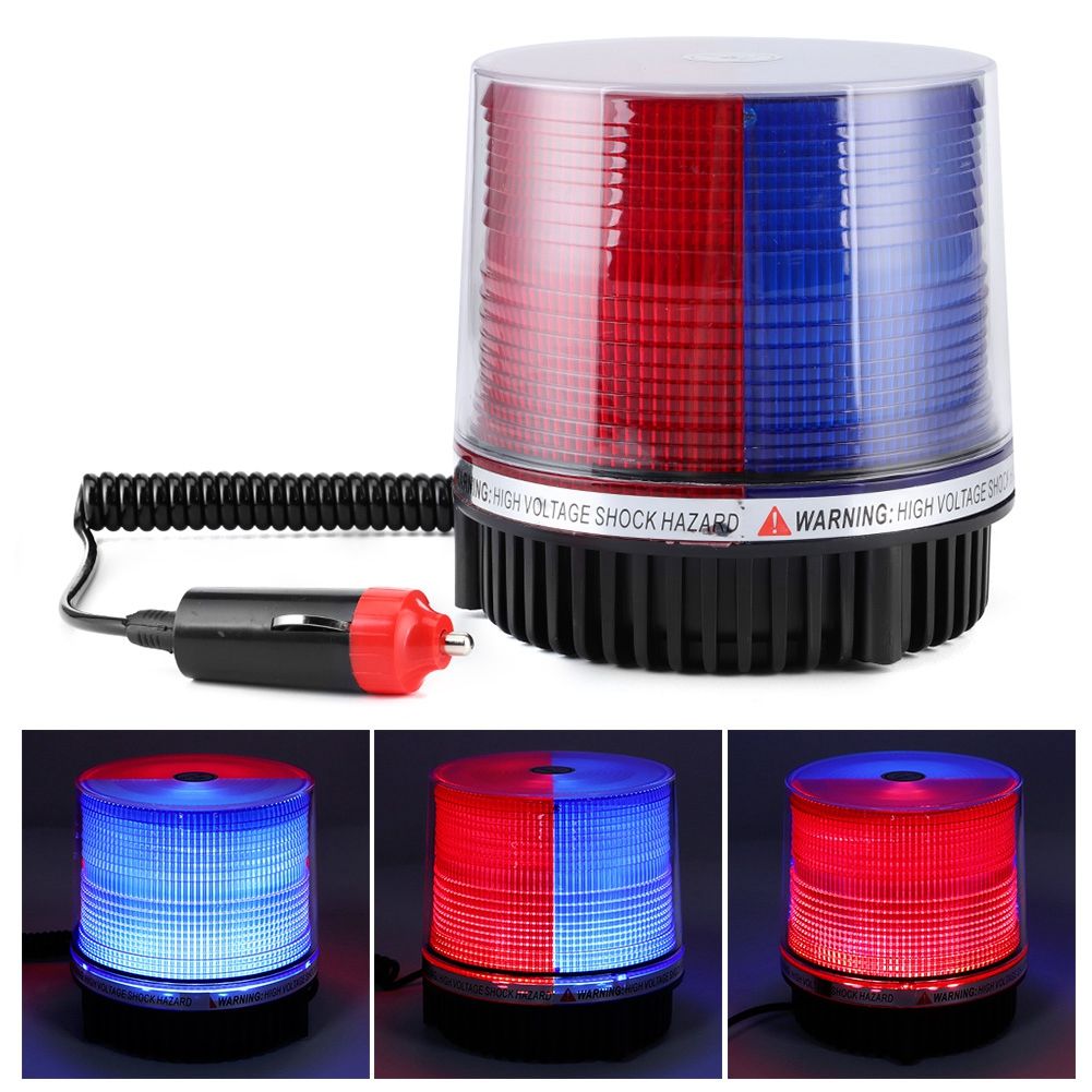 Car Exterior LED 12-24V Beacon Strobe Warning Light 9 Modes 26 SMD Roof Flashing W/Magnetic Base