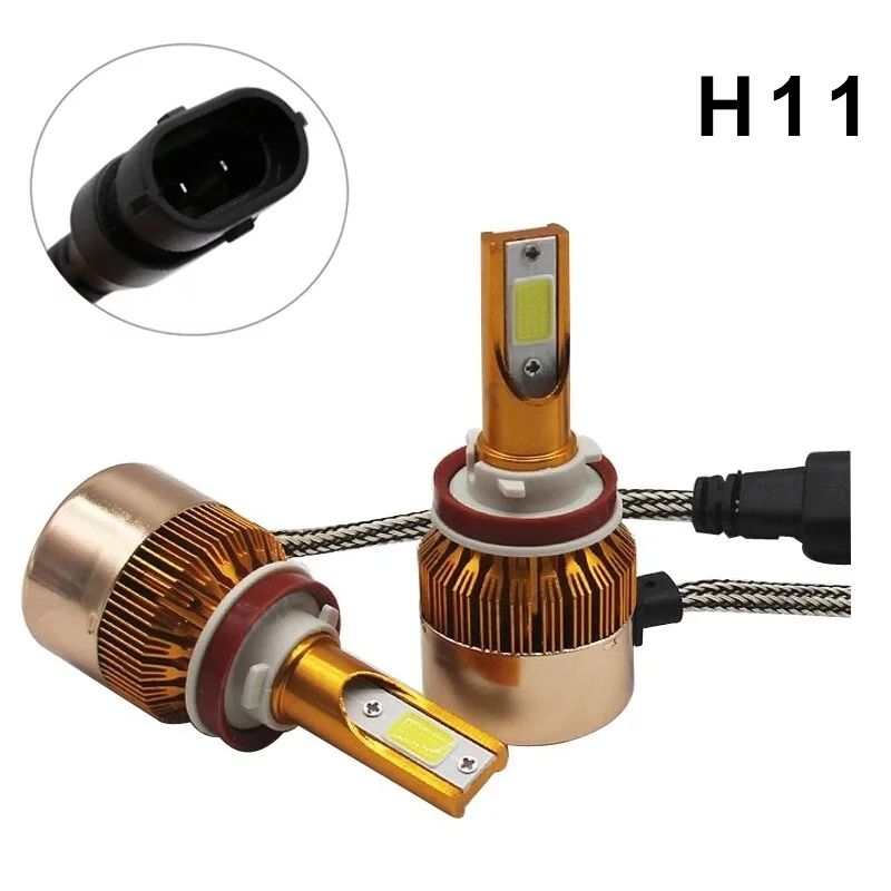 2PCS LED C6 COB CHIPS Car Bulbs LED H11/9005/9006/H7