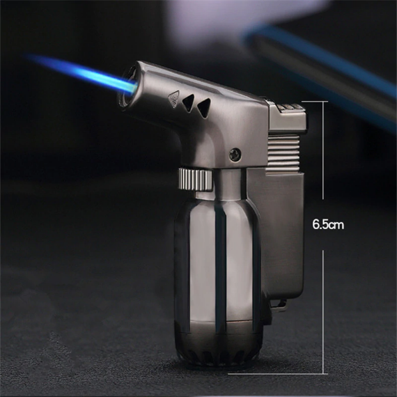 Butane Jet Windproof Metal Body Refillablegmas Lighter - ^Black^