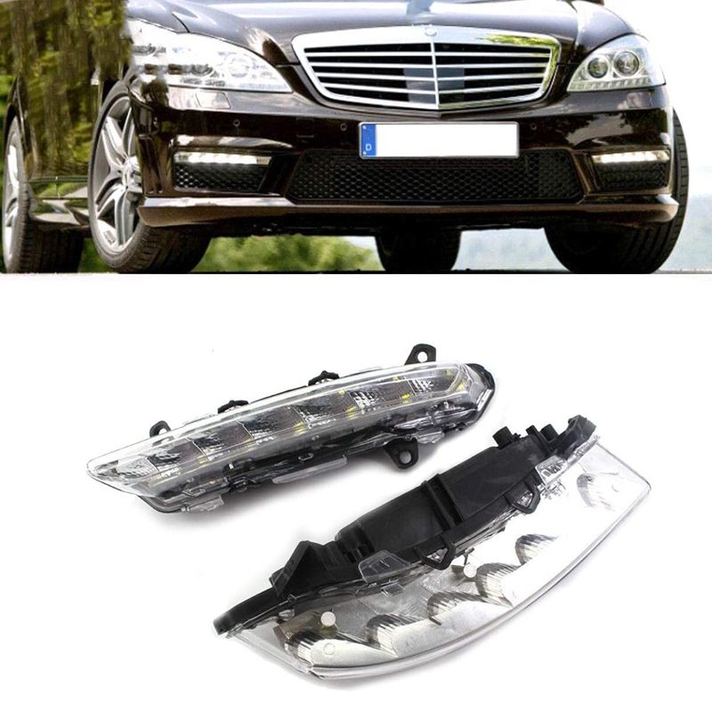 1 Pair L+R Led Drl Daytime Running Light for Mercedes S-Class 09-13 W221 S350 S500 2218201856 2218201756