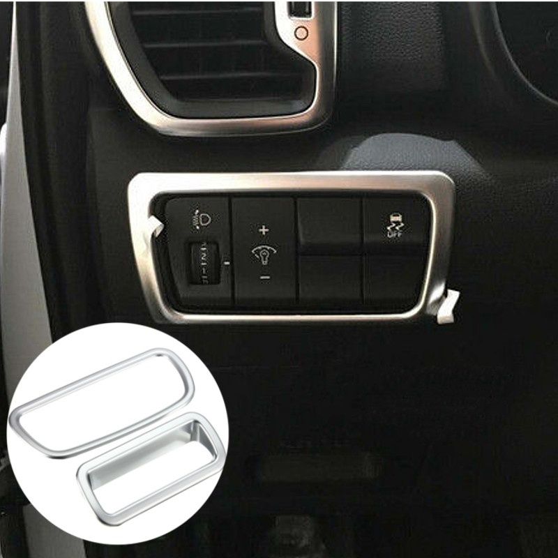 2PCS Chrome ABS Inner Head Lamp Switch Button Cover Trim Car Vehicle Interior For Kia Sportage 2016