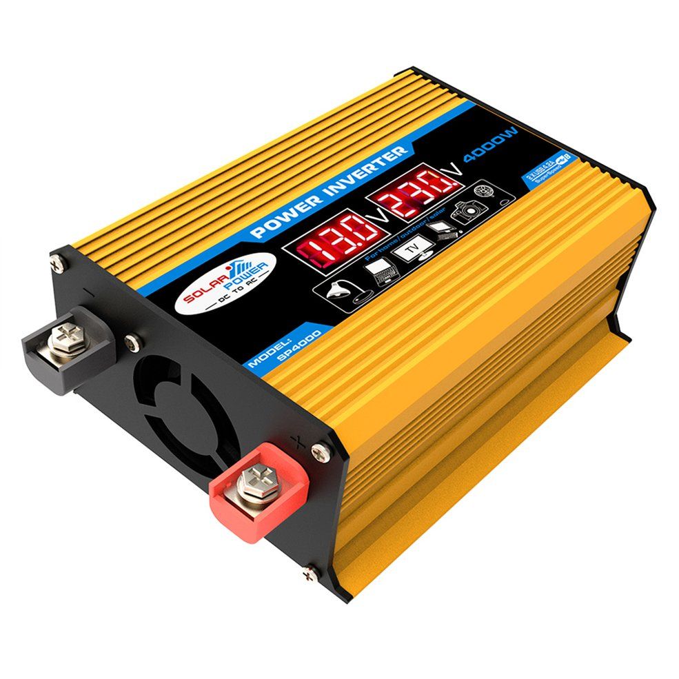 Car Conversion Inverter LED Display Dual USB Yellow 6000W 4000W 3000W Inverter 12V-220V Multiple Protection-yellow T2 4000w 12v to 220v