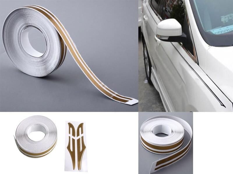 Vehemo Hot Car 12mm 1/2 PinStripe Pin Stripe 3 Color Tape Vinyl Sticker Steamline White Gold Silver Double line