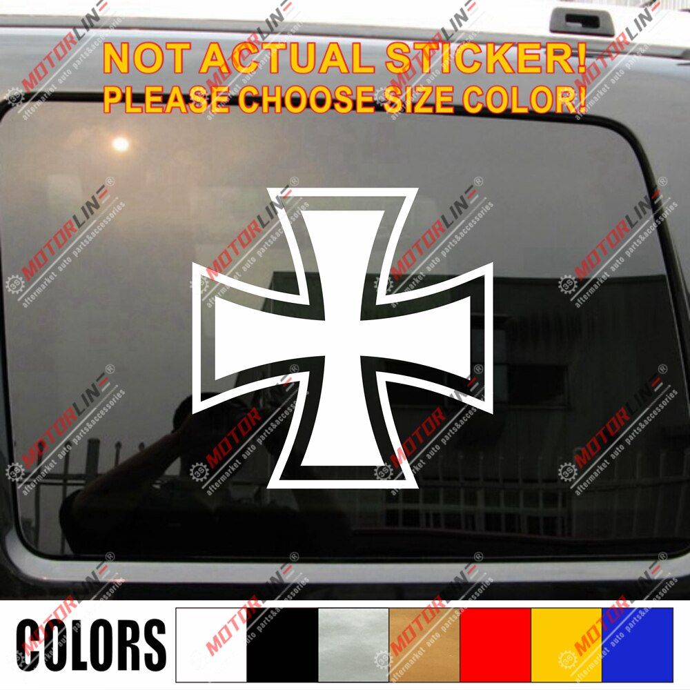 Iron Cross German Germany Car Bumper Sticker Decal  Fit Jeep etc