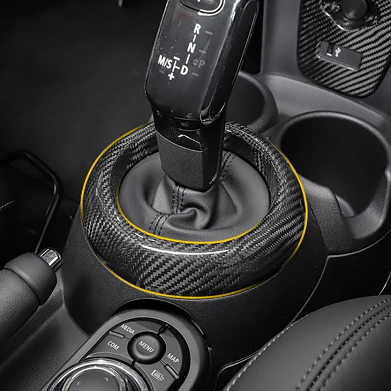 Car Carbon Fiber Central Gear Panel Control Panel Interior Modification for MINI Cooper F55 F56 F57 Countryman 2018-2022