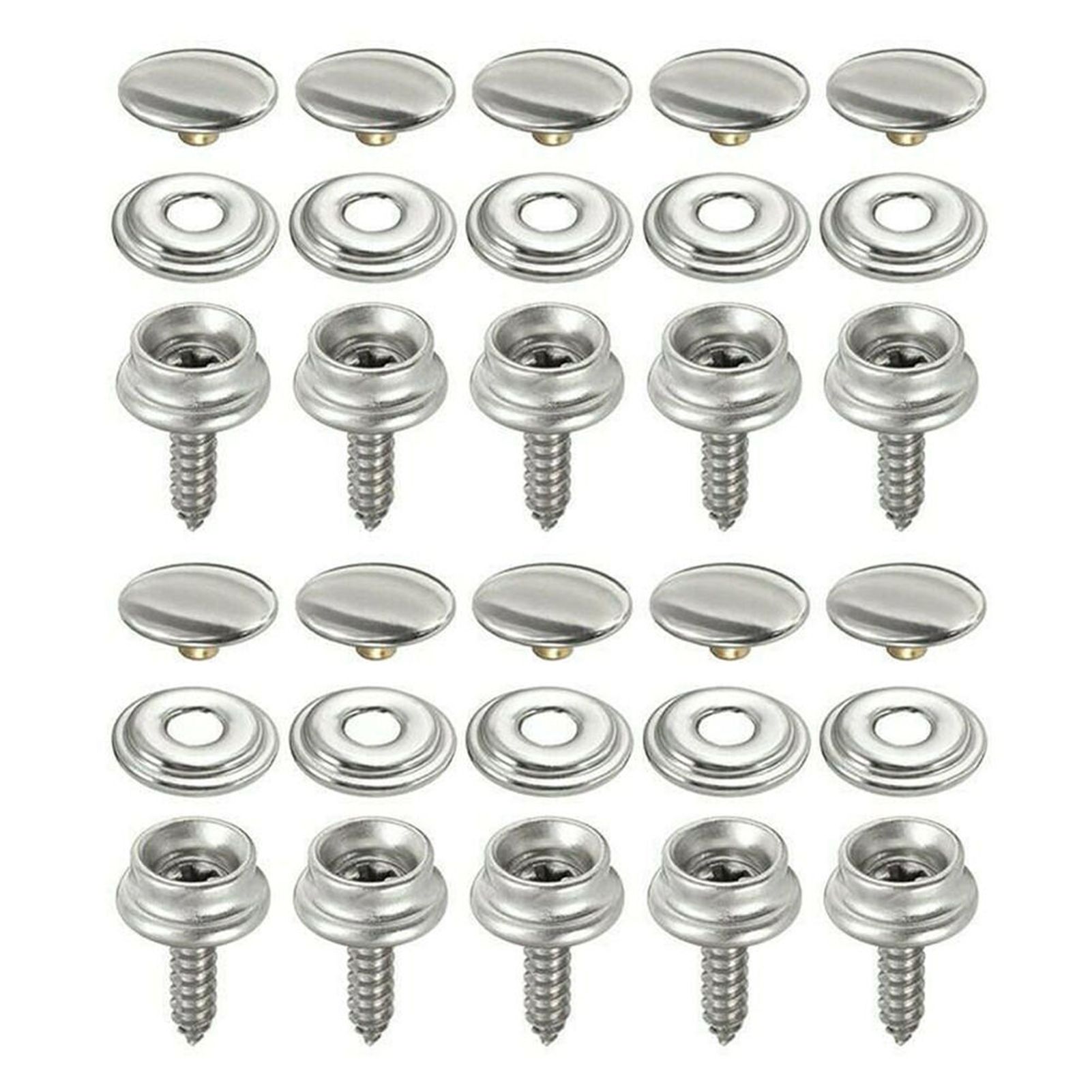 Snap Fastener Solid 15mm Pop Studs Heavy Duty Press Button