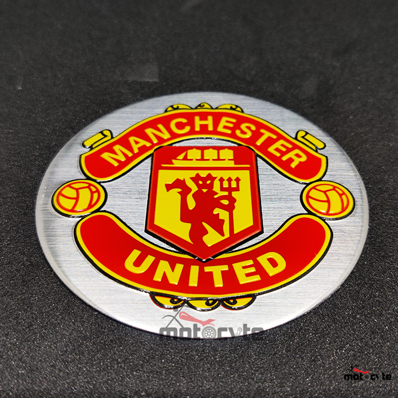 Manchester United F.C. Aluminum Emblem Decals Self Adhesive Sticker (1 Piece)