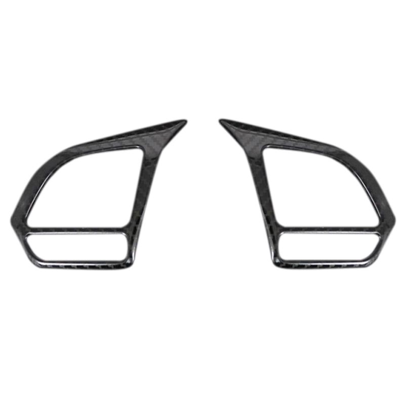 2PCS Car Metal Carbon Fiber Steering Wheel Cover Trim Decoration Frame for MG ZS EV HS MG6 MG5 EZS 2018-2021 Accessories
