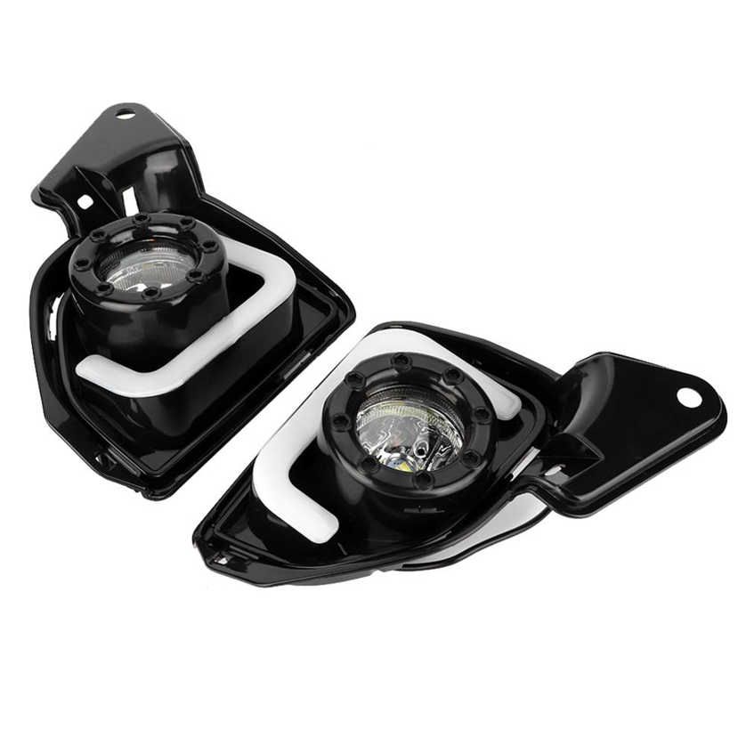 1 Pair Car Daytime Running Light Turn Signal LED Fog Lamp for Toyota Hiace 14-18