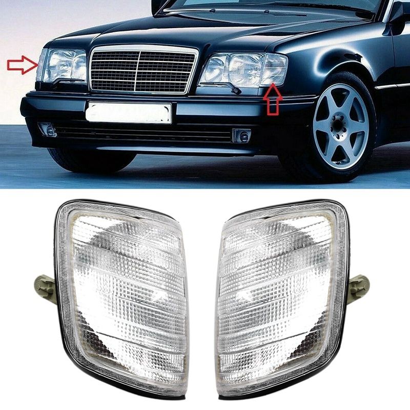 1 Pair Front Corner Light Turn Signal Lamp for Mercedes-Benz W124 E320 E420 E500 1994-1996 1248261143 1248261243