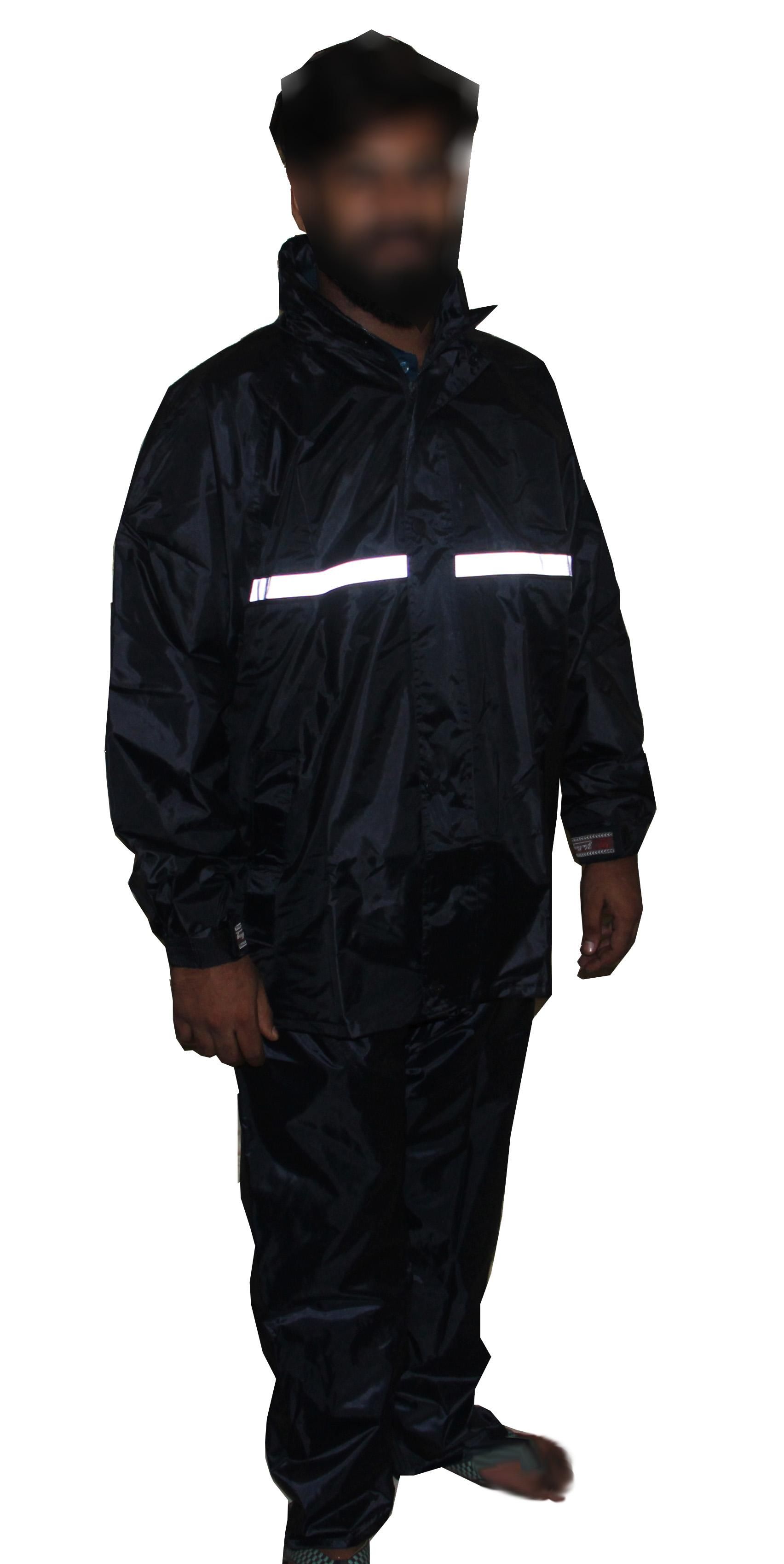 Raincoat man with Trouser Double Layer  For Bike users  - Dark Black