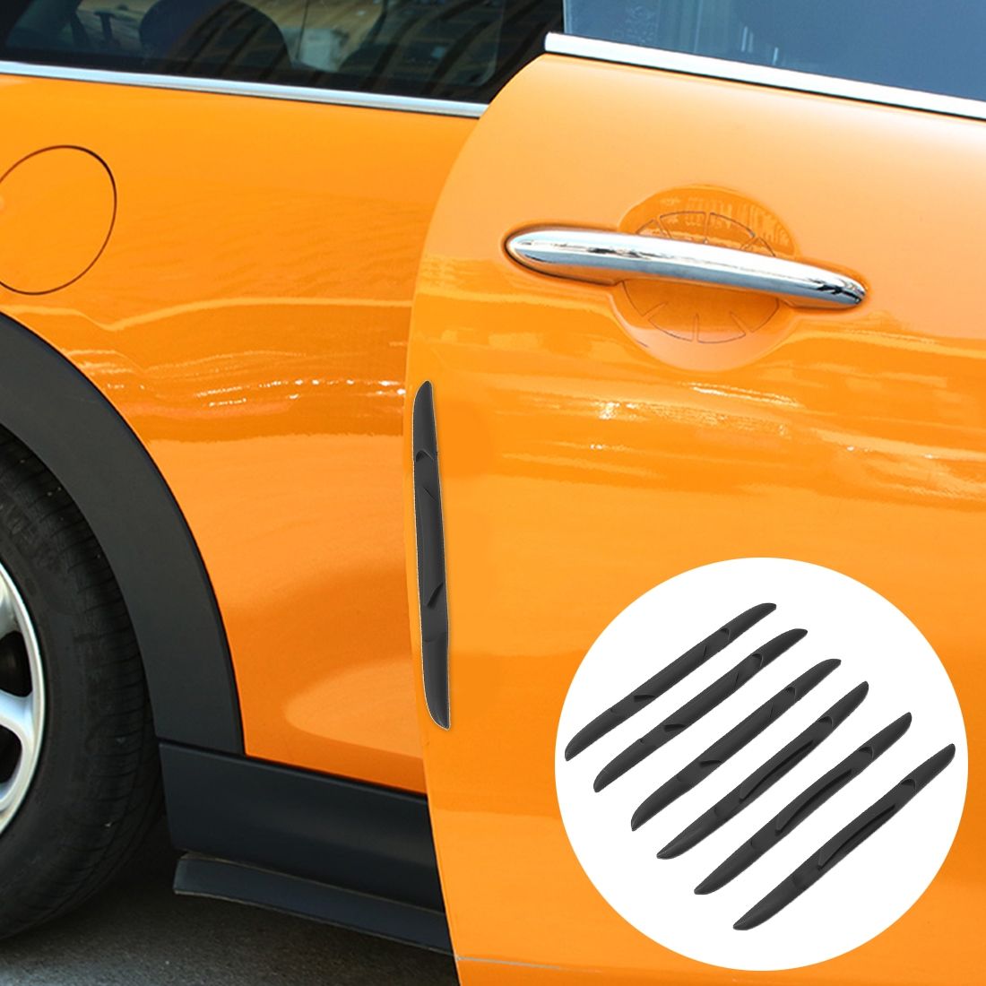 6 PCS Universal Car Door Anti-collision Strip Protection Guards Silicon Trims Stickers