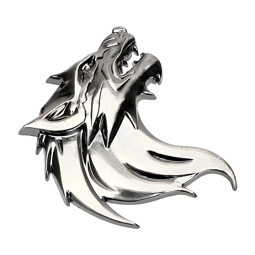 Car Sticker Emblem Wolf Head Motorcycle Badge Decal Metal Auto Decoration - intl