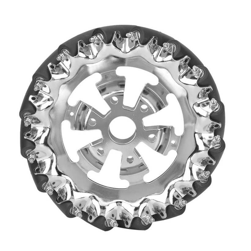 6in Mecanum Wheel Metal Right with 16pcs TPU Rubber Rollers Industrial Robots Parts