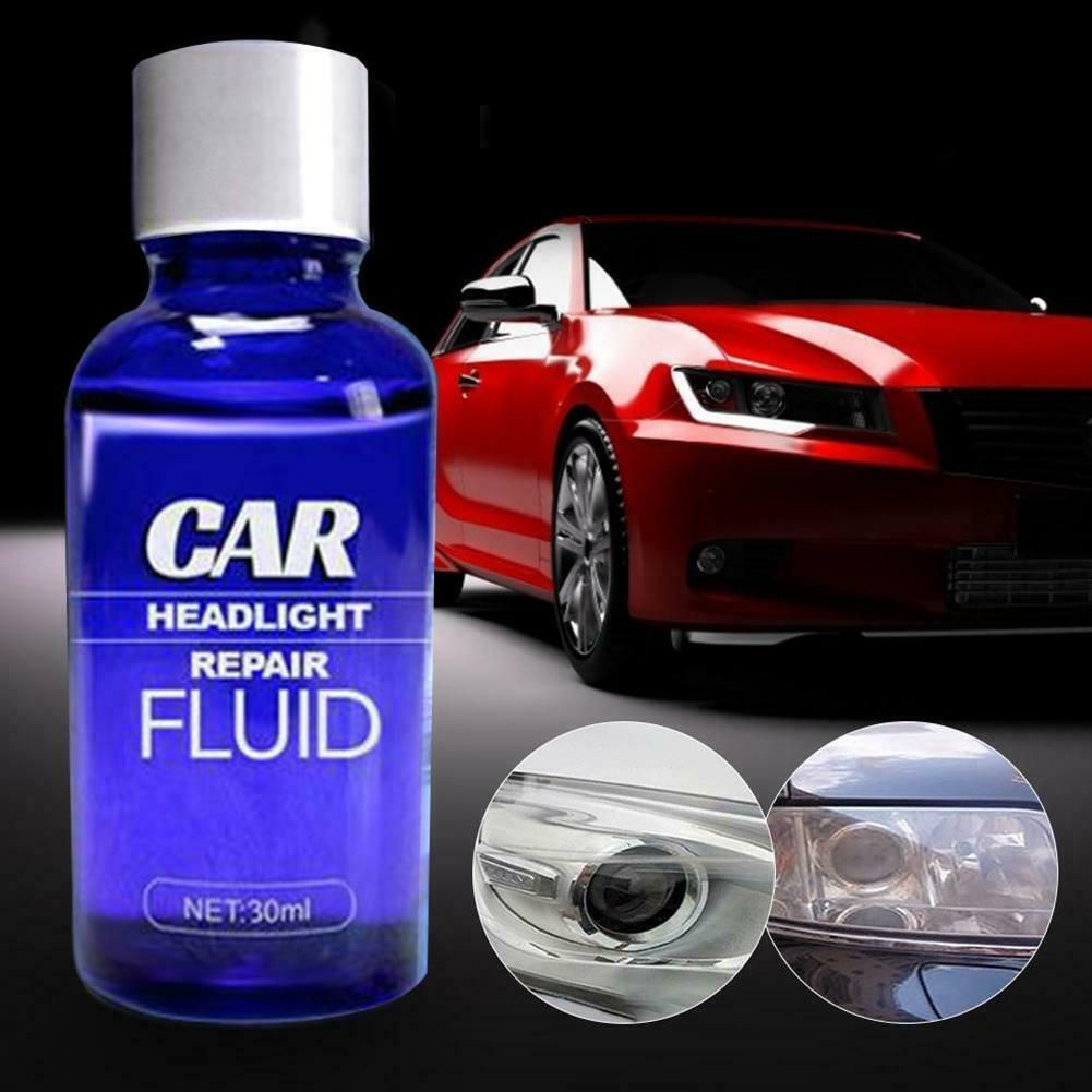 30ml Lamp Cleaning Agent With Sponge Headlight Polish Fluid Restoration Kit Car Scratch Repair Coating Plastic Wash Detergent