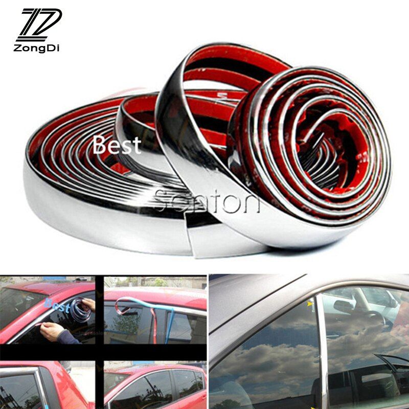 ZD Car Stickers Chrome Decor Strip for BMW E46 E60 Ford focus 2 Mazda 3 Volkswagen Polo Golf 4 Skoda octavia Kia rio Abarth 2017