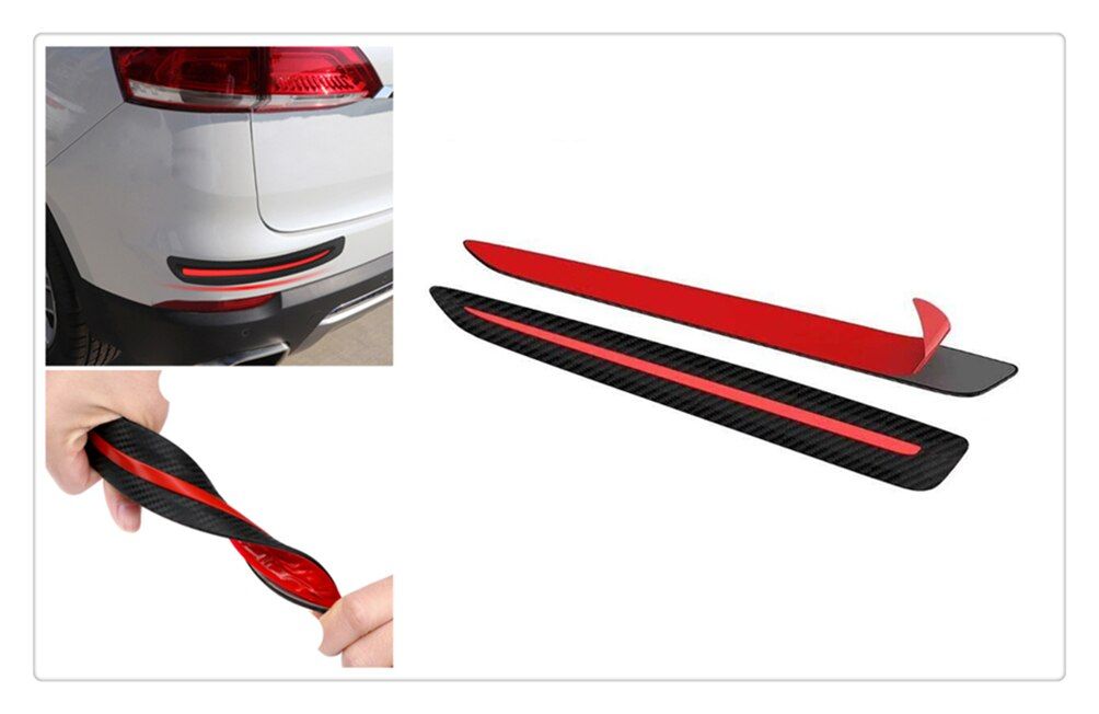 Car front/rear angle carbon fiber stripe anti-collision strip for Renault Megane Kadjar EZ-GO Captur Arkana Zoe