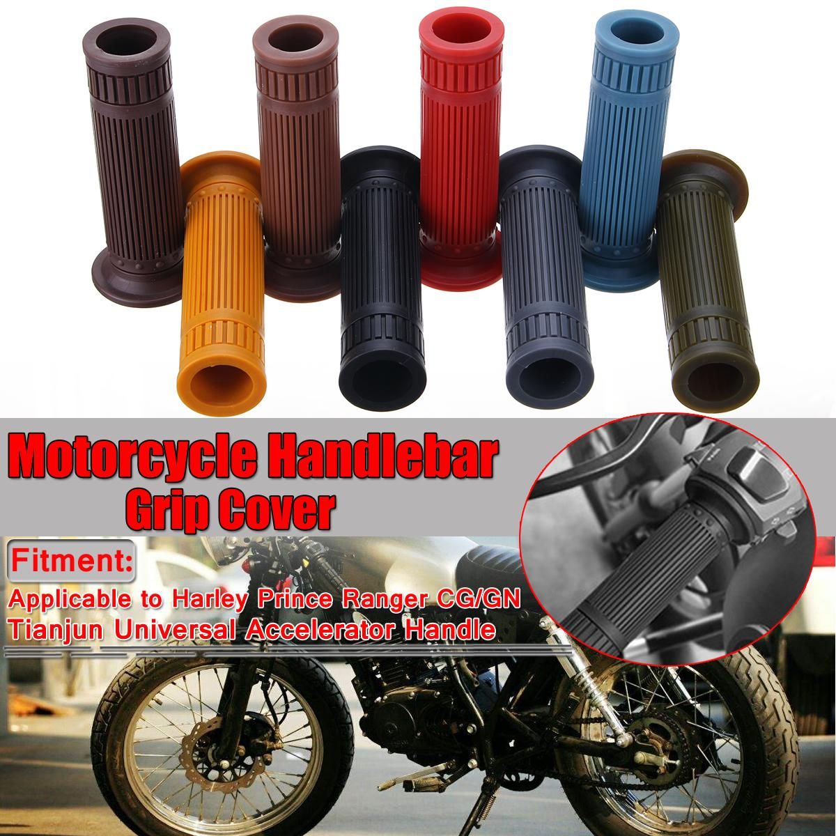 for your motor 2x Universal 7/8" 22mm Motorcycle Bike Rubber Handlebar Hand Grips Motorcycle Bike ATV Dirt Motobike Cafe Racer For Prince Ranger CG/GN Tianjun (Ple yellow)