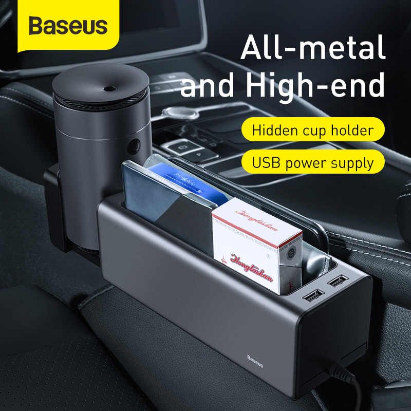 Baseus Deluxe Metal Armrest Car seat Organizer With Dual USB Port Car Charger For Car.