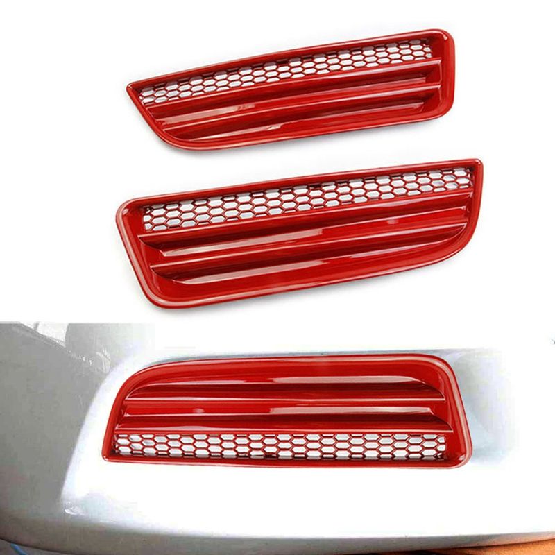 JAERBEE Front Bumper Honeycomb Fog Lamp Cover Tirm for Dodge Charger 2016 2017 2018 2019 2020 2021 SXT, Red