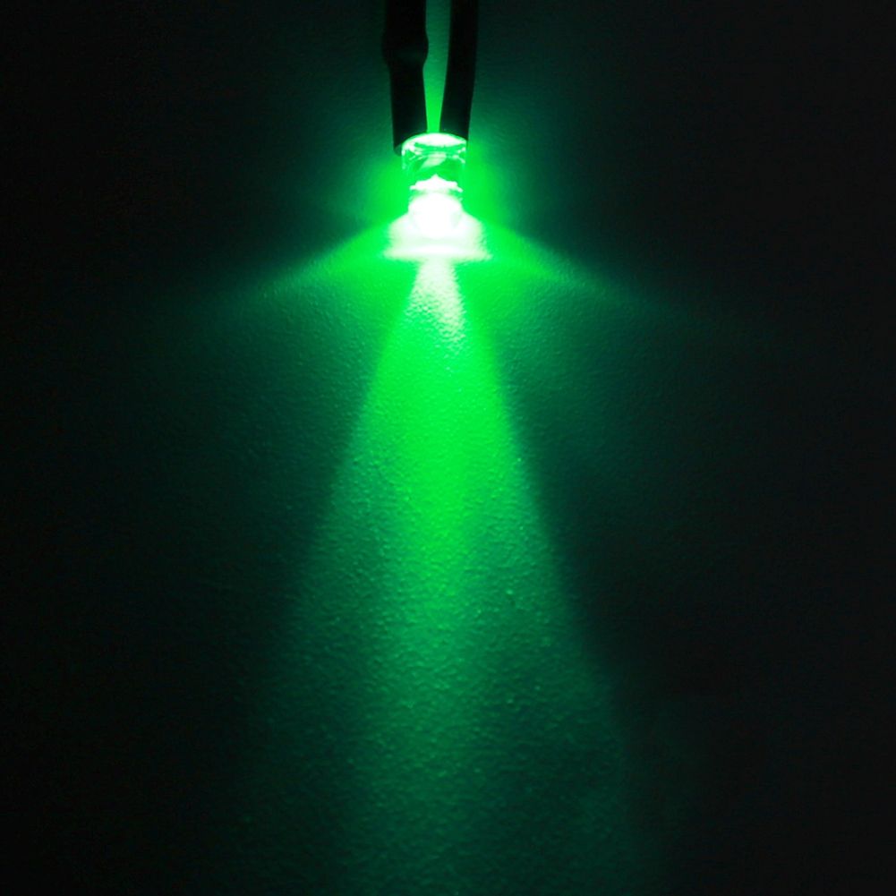 50x 12V Light Emitting Diode Highlighting Round Head LED Bead 3mm Emerald Green