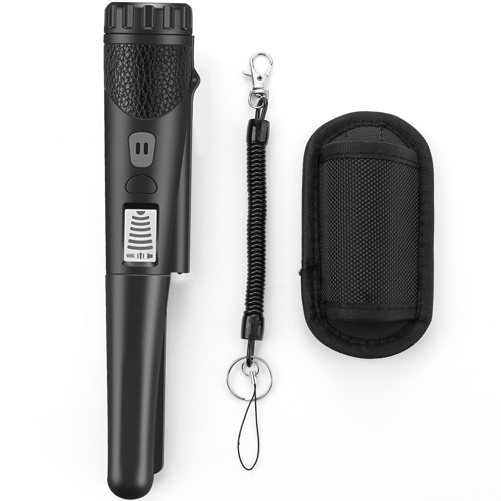 Metal Detector,Portable High Sensitivity Metal Detector One-button LED Indicator Gold Detector with Woven Holster Bag(BlA-Ck)
