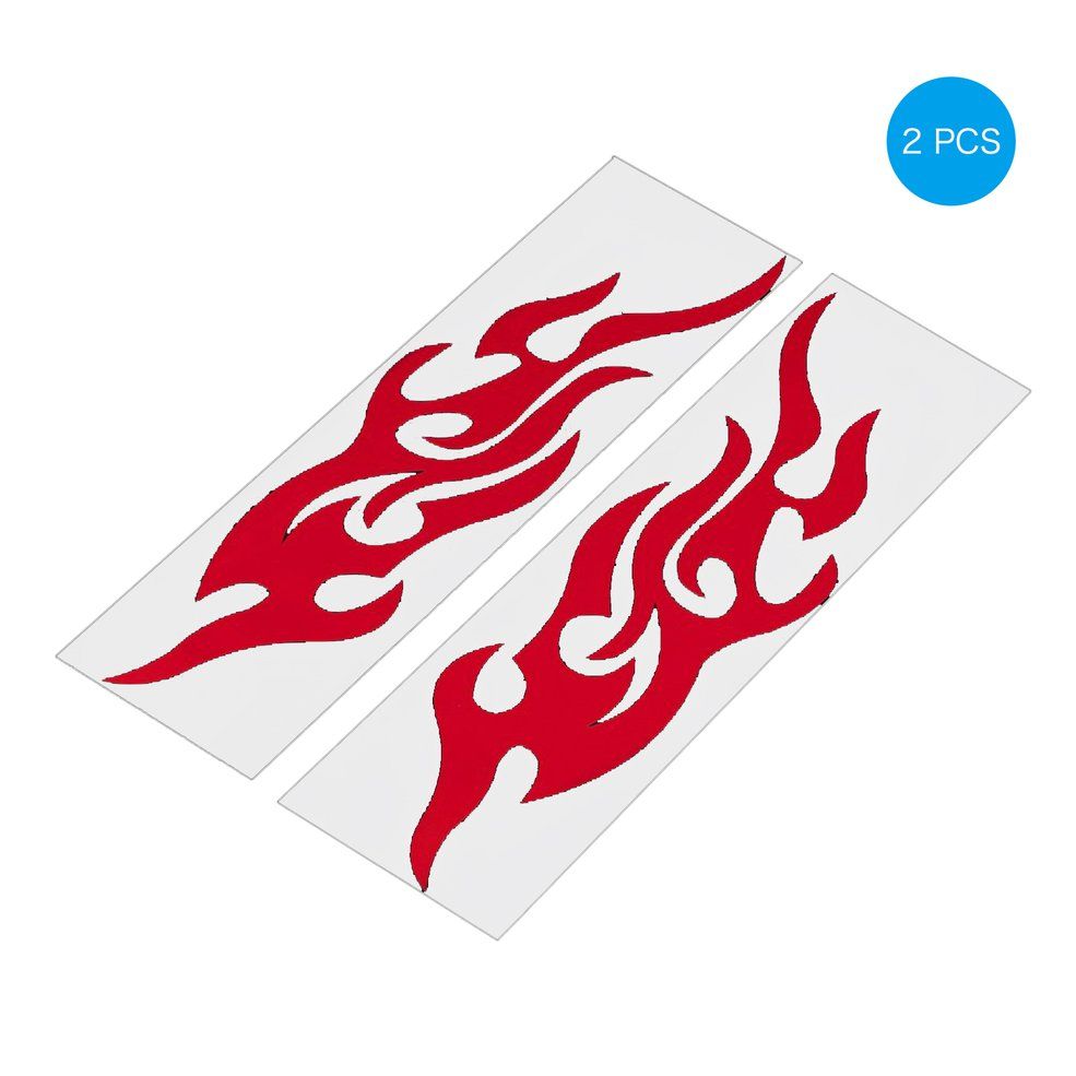 Waterproof 2 pcs Car Vehicle Body Fire Flame Decal Window Bumper Hood Sticker