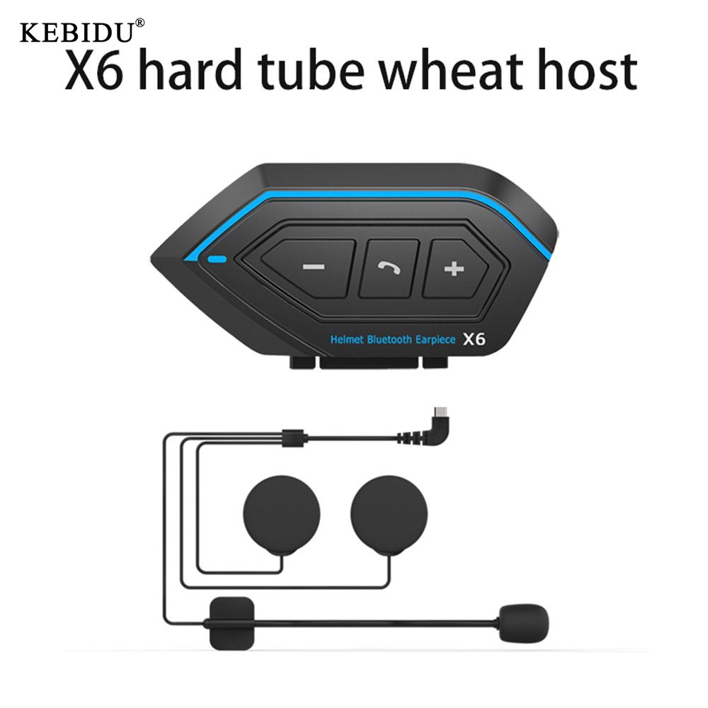 Kebidu X6 Motorcycle Helmet Bluetooth Headset Waterproof Wireless Stereo Headphone with Microphone