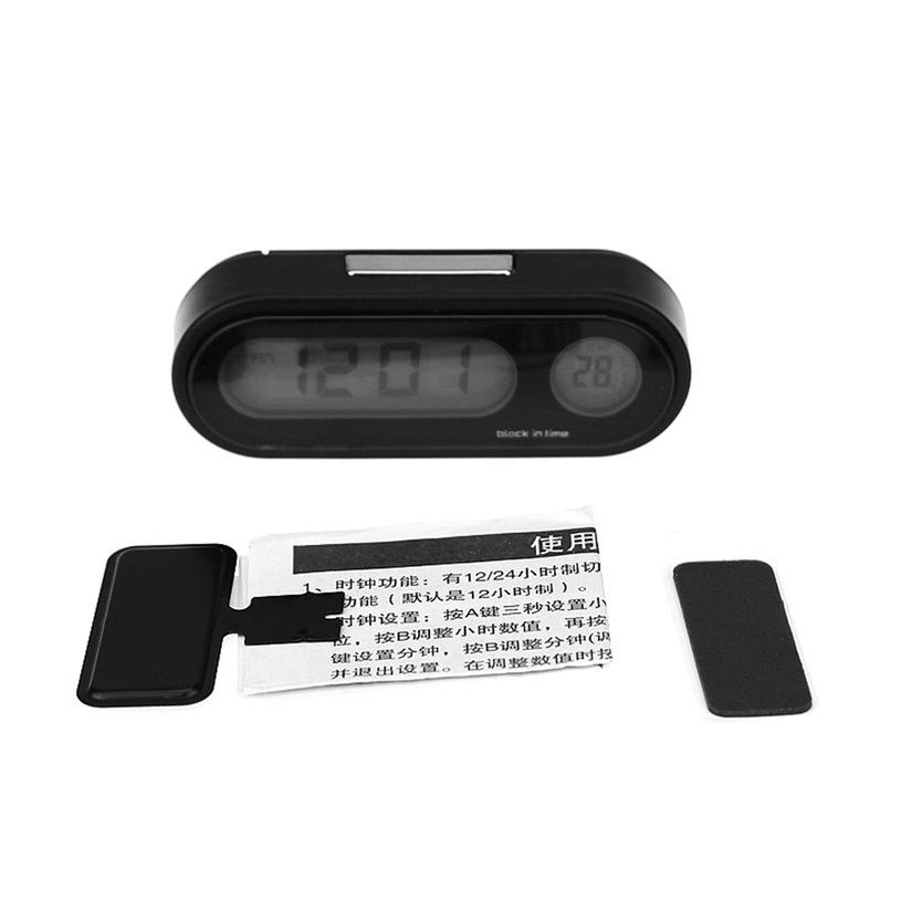 Car Electronic Clock Luminous Thermometer LED Digital Display Dashboard Clock