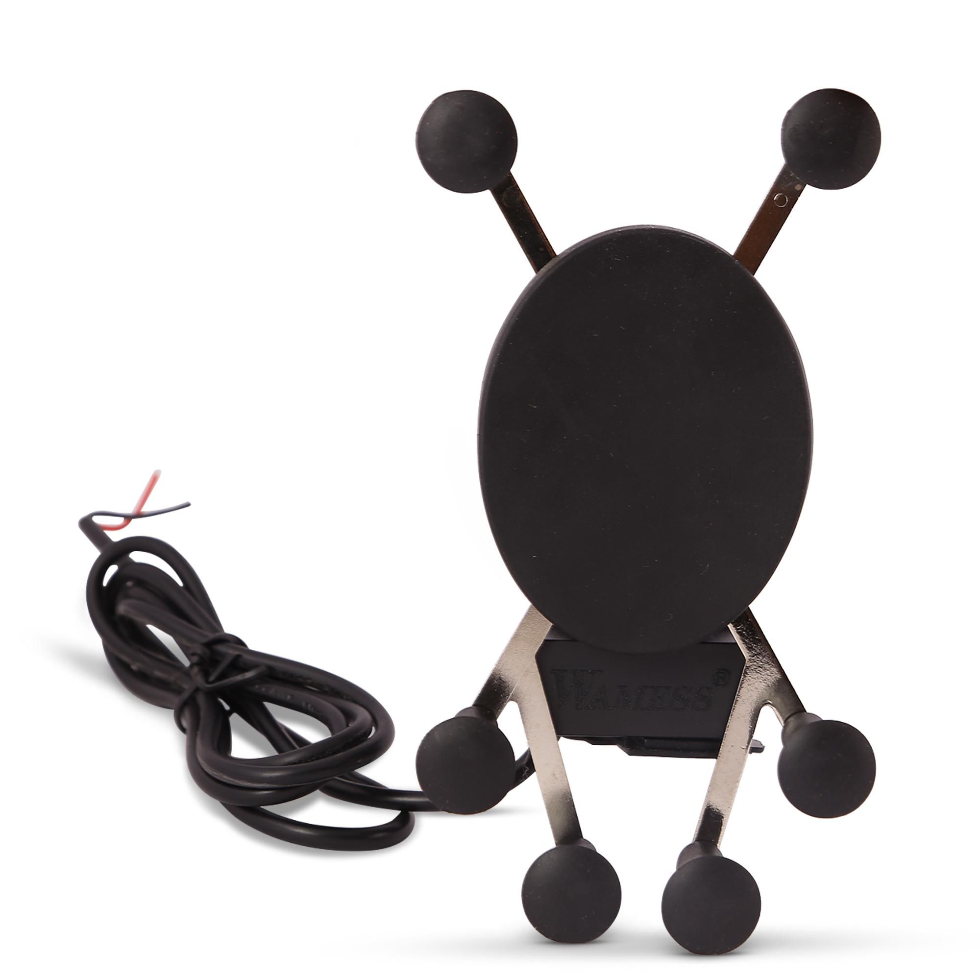 Motorcycle Phone Mount, Multi functional Charging Mobile phone bracket, Grip Handlebar/Mobile Holder with USB Charger