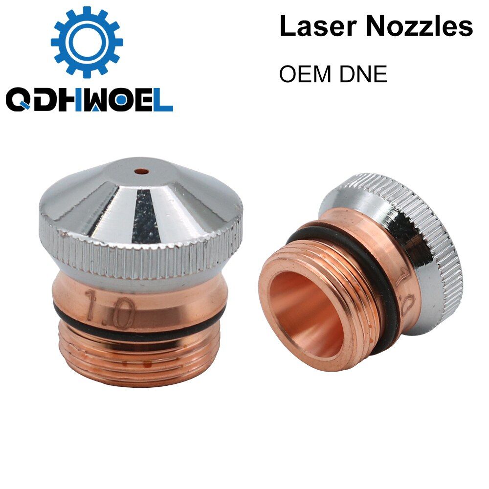 QDHWOEL DNE Laser Nozzles Chrome-plated Single/Double Layers H15 Caliber 0.8-4.0mm for DNE Fiber Laser Cutting Head