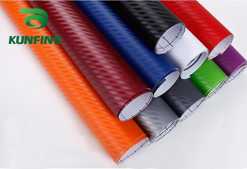 KUNFINE 200cmx50cm 3D Carbon Fiber Vinyl Car Wrap Car stickers and Decals Motorcycle Car Styling Accessories Waterproof