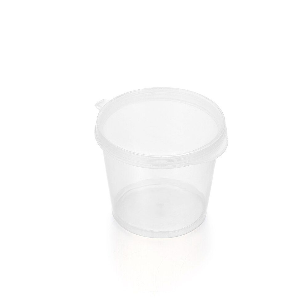 25Pcs 25/27/40/45ml Disposable Plastic Takeaway Sauce Cup Reusable Containers Food Box with Hinged Lids Small Pigment Paint Box