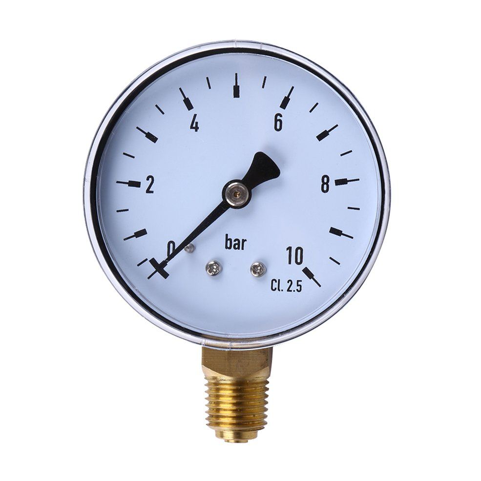 MA 1/4 Inch NPT Side Mount 10 Bar Metal Water Oil Air Compressor Pressure Gauge