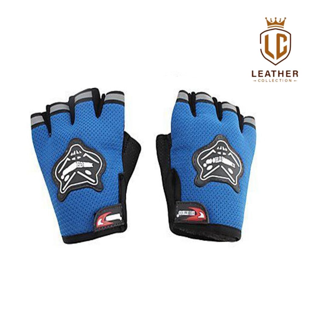 Knighthood 1 Pair Half Bike/Scooter Riding Hand Grip Gloves - Blue Color LC-102