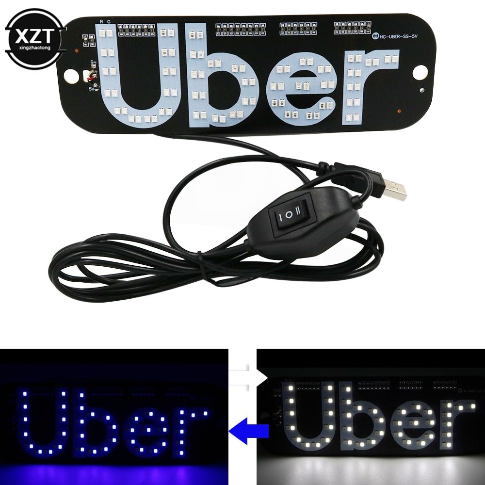 New Car Interior LED Indicator Light Taxi Panels Sign 2 Colors Warning Roof Light with USB 5-6V Long Life Windshield Lamp