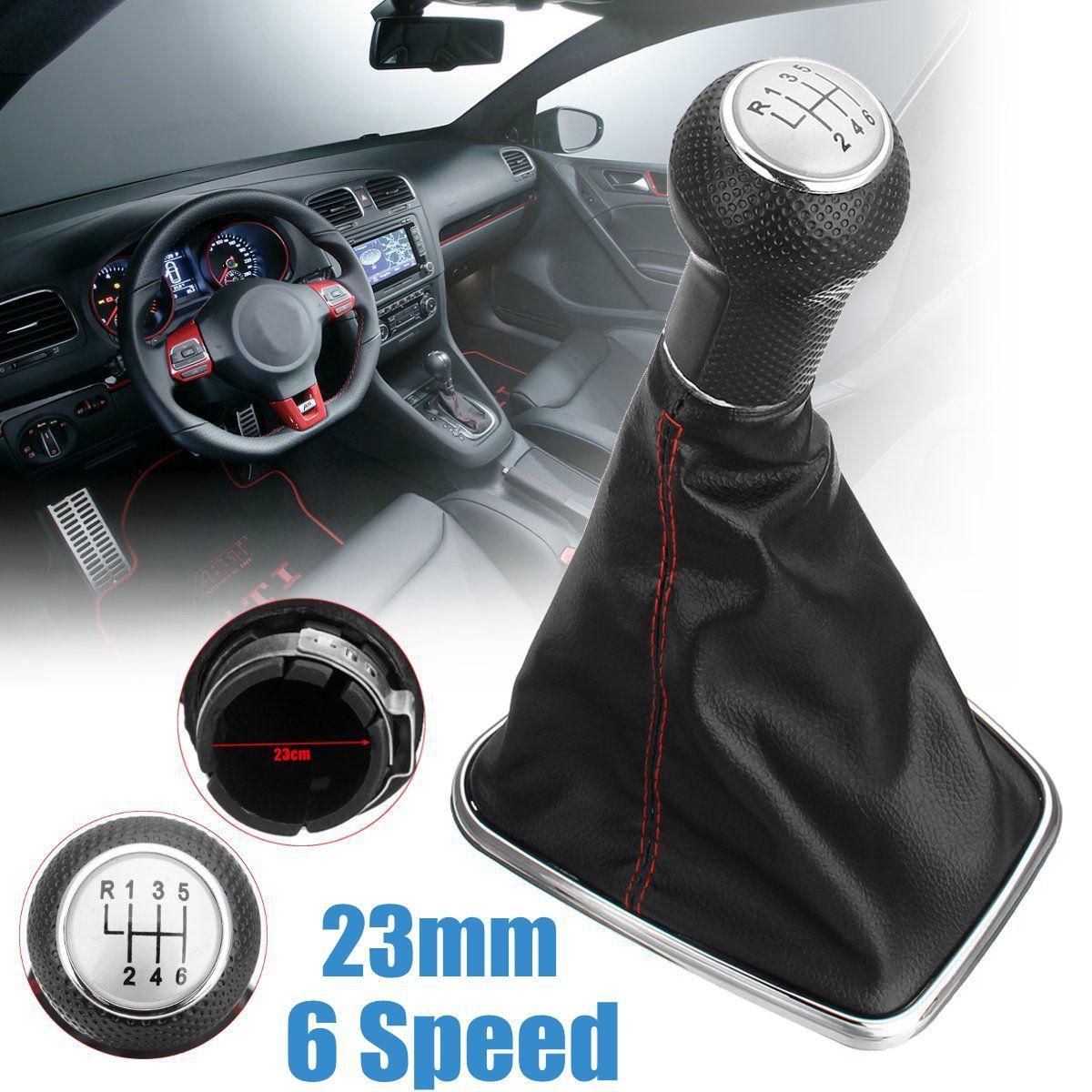 23mm 6 Speed Gear Knob Shift w/ Gaiter Boot Cover For Volkswagen VW BORA GOlf MK4