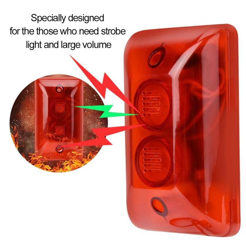 DC12V Wired Alarm Strobe Siren Sound Flashing Light Security System