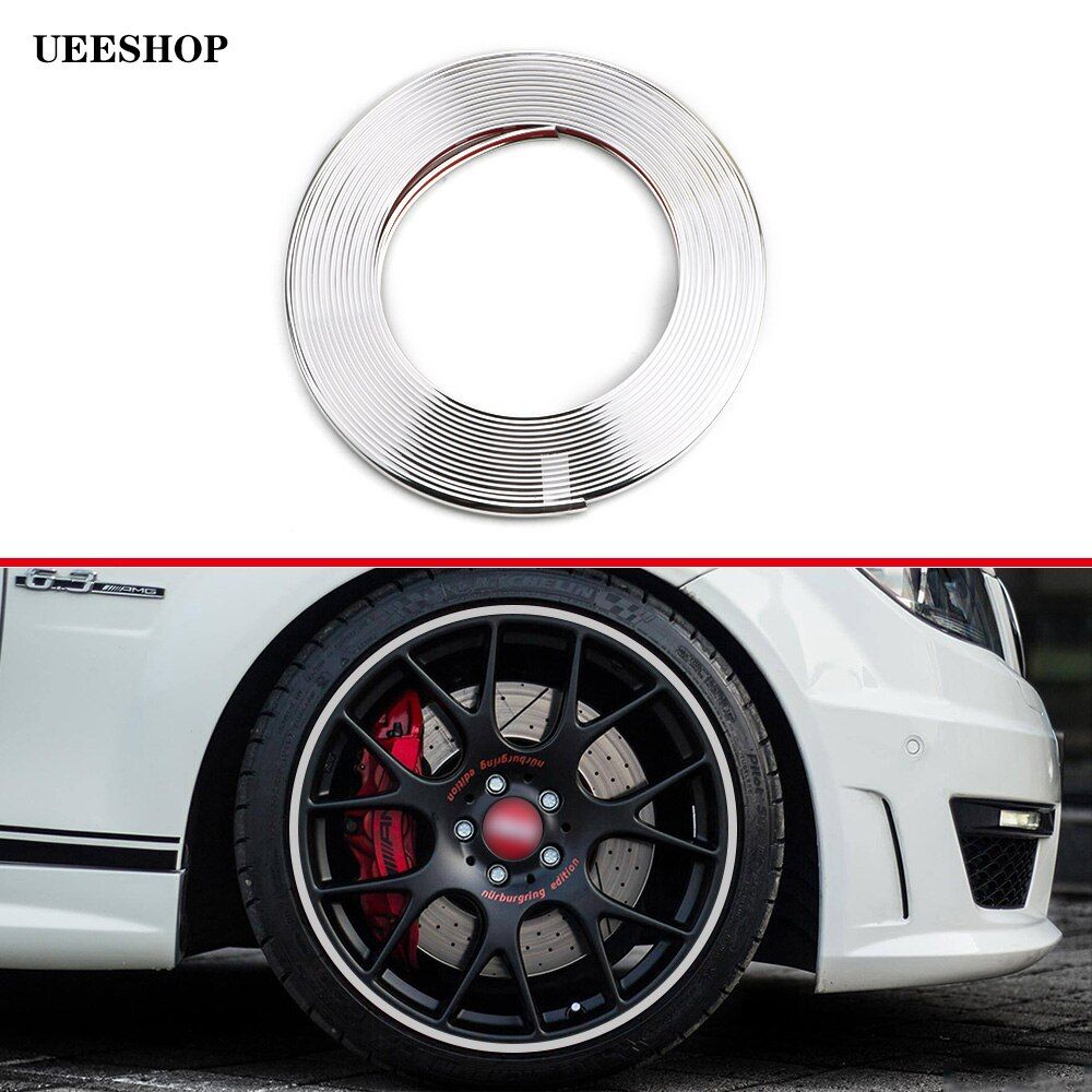 UEESHOP 8M/ Roll Rimblades Car Vehicle Color Wheel Rims Protectors Decor Strip Tire Guard Line Rubber Moulding Trim 2021 New ASJ