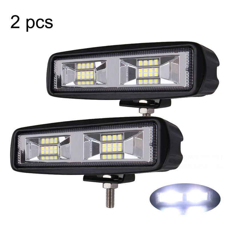 NLpearl 12V 24V LED Work Light 6inch Spotlight LED Fog Lights for Moto Offroad Atv 4x4 Tractor Truck Car Barra LED Headlight-2pc 72W fog light