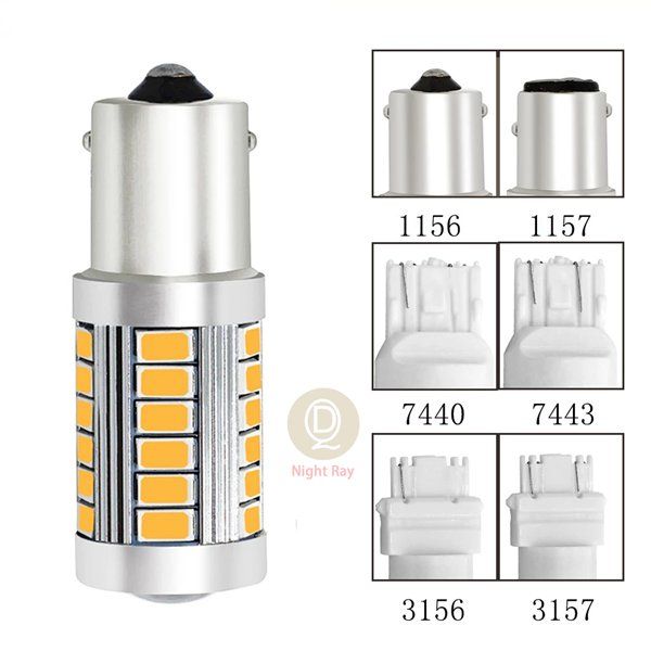 2Pcs Car LED Three flashes Light T20 7443 Canbus Car Brake Light W21/5W Stop Signal Bulb 12V （#White）