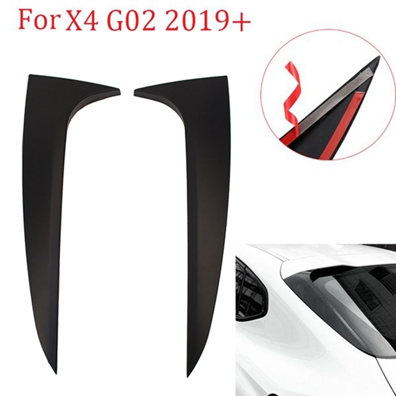 JAERBEE Car Rear Window Side Spoiler Trim for-BMW X4 G02 2019 2020 2021 Side Wing Roof Stickers Cover Matte Black